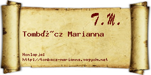 Tombácz Marianna névjegykártya